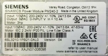 6SL3210-1PB21-0AL0 | Siemens AC Drives